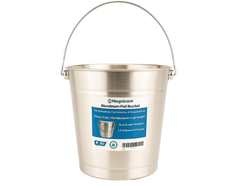 Aluminum Small Metal Bucket with Handle – Ideal Flower Bucket for Garden or Beer, Party, Ice | Buckets for Drinks, Storage, Decor – 1.5 Gallon Capacity