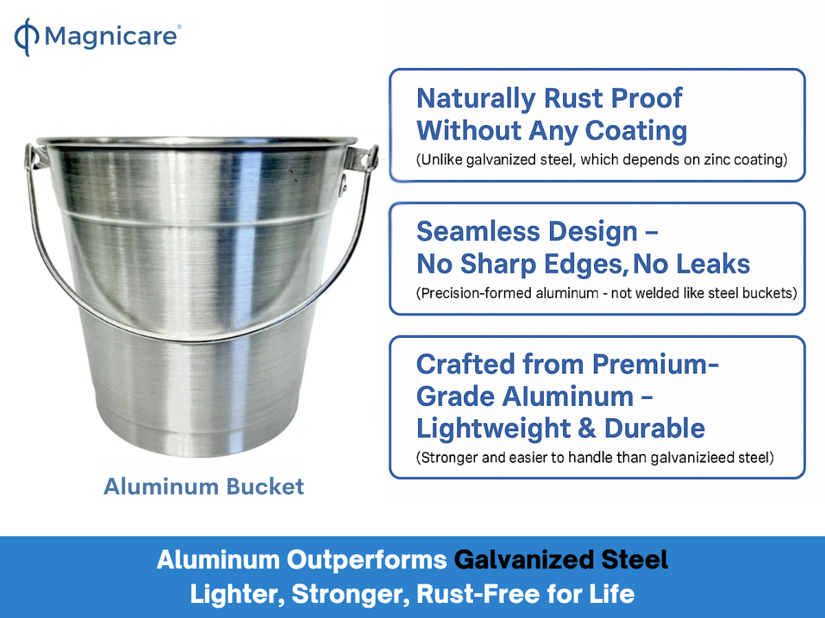 Aluminum Small Metal Bucket with Handle – Ideal Flower Bucket for Garden or Beer, Party, Ice | Buckets for Drinks, Storage, Decor – 1.5 Gallon Capacity