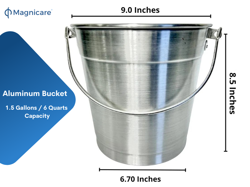 Aluminum Small Metal Bucket with Handle – Ideal Flower Bucket for Garden or Beer, Party, Ice | Buckets for Drinks, Storage, Decor – 1.5 Gallon Capacity