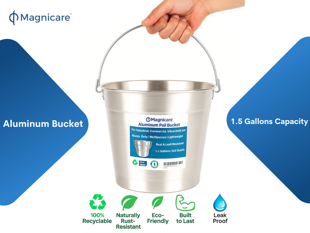 Aluminum Small Metal Bucket with Handle – Ideal Flower Bucket for Garden or Beer, Party, Ice | Buckets for Drinks, Storage, Decor – 1.5 Gallon Capacity