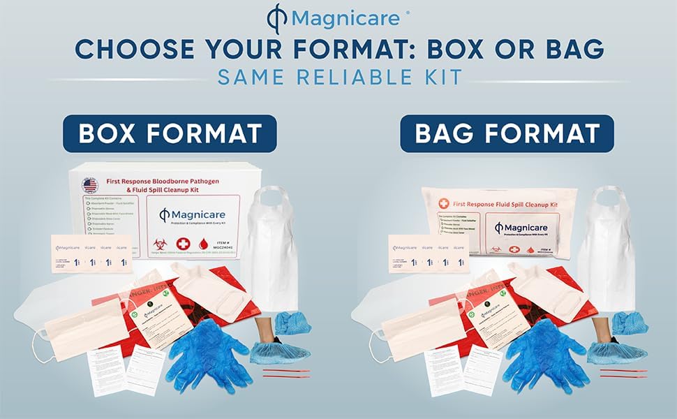 Bloodborne Pathogen & Vomit Cleanup Kit - BAG - Be OSHA Compliant| Comprehensive First Response Spill Kit for Bodily Fluids | Bodily Fluid Clean Up Bag| Ideal for Schools, Restaurants & Retirement Homes